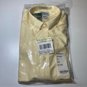 L.L. Bean Classic Wrinkle Resistant Oxford Shirt Men's 15 34 Sun Yellow NWT